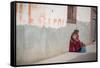 A Beggar Sits in the Street in Copacabana-Alex Saberi-Framed Stretched Canvas