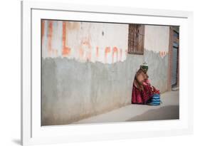 A Beggar Sits in the Street in Copacabana-Alex Saberi-Framed Photographic Print