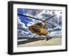 A Bell 407 Utility Helicopter On the Helipad of An Oil Rig-Stocktrek Images-Framed Photographic Print