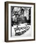 A Bench and Lamppost Snow in Central Park-Philippe Hugonnard-Framed Art Print