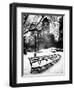 A Bench and Lamppost Snow in Central Park-Philippe Hugonnard-Framed Art Print