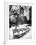 A Bench and Lamppost Snow in Central Park-Philippe Hugonnard-Framed Art Print