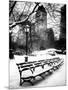 A Bench and Lamppost Snow in Central Park-Philippe Hugonnard-Mounted Art Print