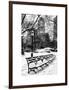 A Bench and Lamppost Snow in Central Park-Philippe Hugonnard-Framed Art Print