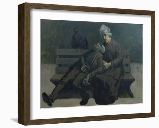 A Bench in Paris, 1960-Osmund Caine-Framed Giclee Print