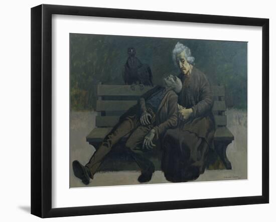 A Bench in Paris, 1960-Osmund Caine-Framed Giclee Print