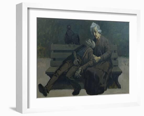 A Bench in Paris, 1960-Osmund Caine-Framed Giclee Print