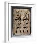 A Benin Bronze Plaque with Two Relief Figures, circa 1600-null-Framed Giclee Print