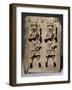 A Benin Bronze Plaque with Two Relief Figures, circa 1600-null-Framed Giclee Print