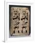 A Benin Bronze Plaque with Two Relief Figures, circa 1600-null-Framed Giclee Print