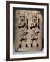 A Benin Bronze Plaque with Two Relief Figures, circa 1600-null-Framed Giclee Print