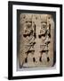A Benin Bronze Plaque with Two Relief Figures, circa 1600-null-Framed Giclee Print