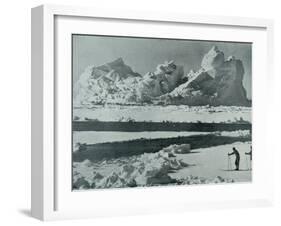 'A Berg Breaking Up in the Pack', c1910?1913, (1913)-Herbert Ponting-Framed Photographic Print