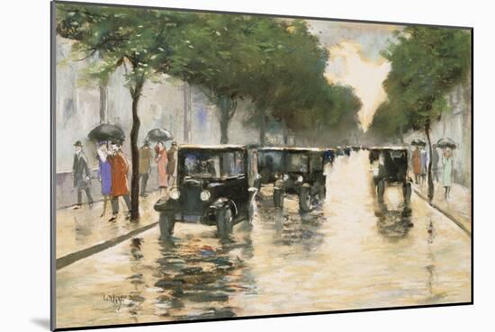 A Berlin Street in the Rain; Berliner Strasse Im Regen-Lesser Ury-Mounted Giclee Print