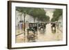 A Berlin Street in the Rain; Berliner Strasse Im Regen-Lesser Ury-Framed Giclee Print