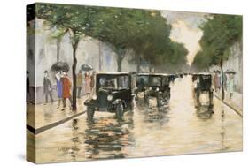 A Berlin Street in the Rain; Berliner Strasse Im Regen-Lesser Ury-Stretched Canvas