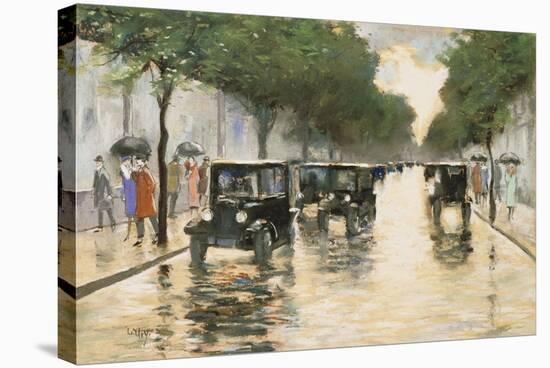A Berlin Street in the Rain; Berliner Strasse Im Regen-Lesser Ury-Stretched Canvas