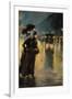 A Berlin Street Scene by Night with Coaches-Lesser Ury-Framed Giclee Print