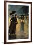 A Berlin Street Scene by Night with Coaches-Lesser Ury-Framed Giclee Print