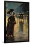 A Berlin Street Scene by Night with Coaches-Lesser Ury-Framed Giclee Print