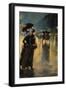 A Berlin Street Scene by Night with Coaches-Lesser Ury-Framed Premium Giclee Print