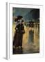 A Berlin Street Scene by Night with Coaches-Lesser Ury-Framed Giclee Print