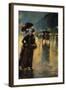 A Berlin Street Scene by Night with Coaches-Lesser Ury-Framed Giclee Print