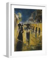 A Berlin Street Scene with Coaches; Kutschen, Berliner Strasse-Lesser Ury-Framed Giclee Print