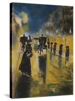 A Berlin Street Scene with Coaches; Kutschen, Berliner Strasse-Lesser Ury-Stretched Canvas