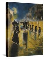 A Berlin Street Scene with Coaches; Kutschen, Berliner Strasse-Lesser Ury-Stretched Canvas