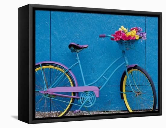 A Bicycle Against a Wall-null-Framed Stretched Canvas