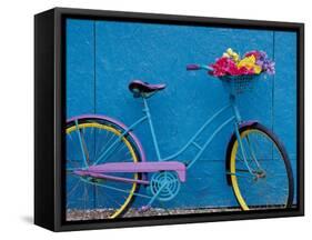 A Bicycle Against a Wall-null-Framed Stretched Canvas