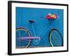 A Bicycle Against a Wall-null-Framed Photographic Print