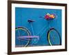 A Bicycle Against a Wall-null-Framed Photographic Print