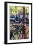 A Bicycle Decorated with Flowers by a Canal, Amsterdam, Netherlands, Europe-Amanda Hall-Framed Premium Photographic Print