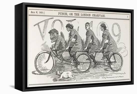 A Bicycle Made for Four-null-Framed Stretched Canvas