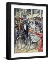 A Bicycle Wedding, 1909-null-Framed Giclee Print