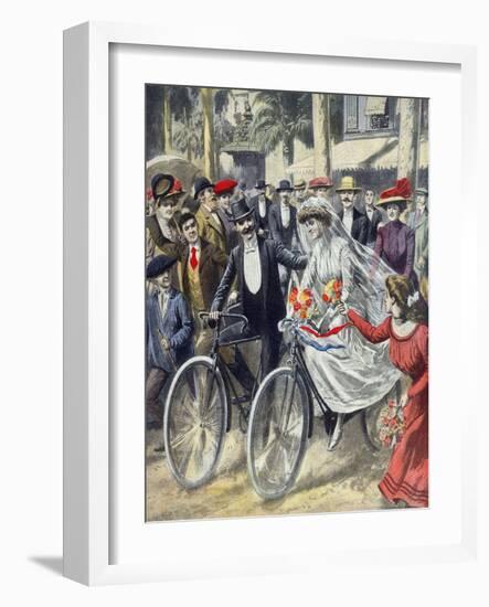 A Bicycle Wedding, 1909-null-Framed Giclee Print