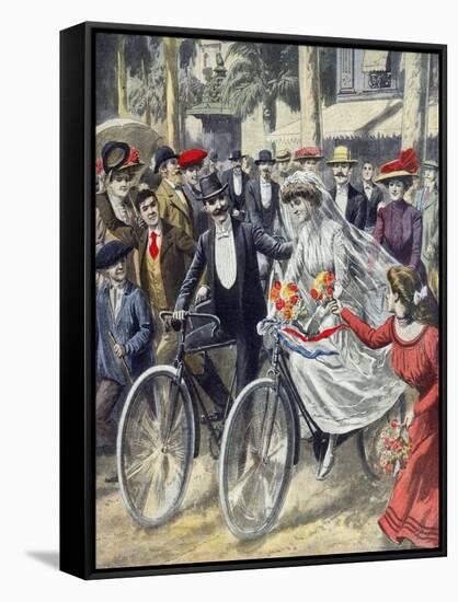 A Bicycle Wedding, 1909-null-Framed Stretched Canvas