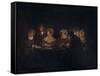 A Biedermeier 'Tischgesellschaft' (Table Society) Playing a Parlour Game by Candlelight, 1829-Petrus van Schendel-Framed Stretched Canvas