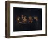 A Biedermeier 'Tischgesellschaft' (Table Society) Playing a Parlour Game by Candlelight, 1829-Petrus van Schendel-Framed Giclee Print