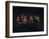 A Biedermeier 'Tischgesellschaft' (Table Society) Playing a Parlour Game by Candlelight, 1829-Petrus van Schendel-Framed Giclee Print