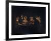 A Biedermeier 'Tischgesellschaft' (Table Society) Playing a Parlour Game by Candlelight, 1829-Petrus van Schendel-Framed Giclee Print