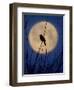 A Bird is Silhouetted against a Full Moon Before Sunrise Friday Morning-null-Framed Photographic Print