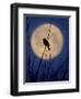 A Bird is Silhouetted against a Full Moon Before Sunrise Friday Morning-null-Framed Photographic Print