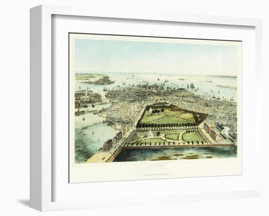 A Bird's Eye View of Boston, 1850-John Bachman-Framed Giclee Print