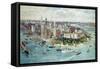 A Bird's Eye View of Lower Manhattan, 1911-Richard Rummell-Framed Stretched Canvas