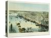 A Bird's Eye View of Philadelphia, Printed by Sarony & Major, New York, 1850-John Bachman-Stretched Canvas