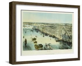 A Bird's Eye View of Philadelphia, Printed by Sarony & Major, New York, 1850-John Bachman-Framed Giclee Print