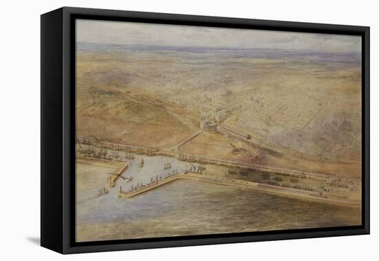 A Bird's-Eye View of the Docks at Buenos Aires-Eduardo Martino-Framed Stretched Canvas